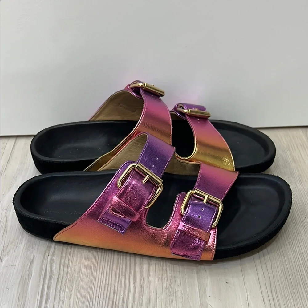 Isabel Marant Pink and Orange Sandals with Minimalist Design - Picture 3 of 7